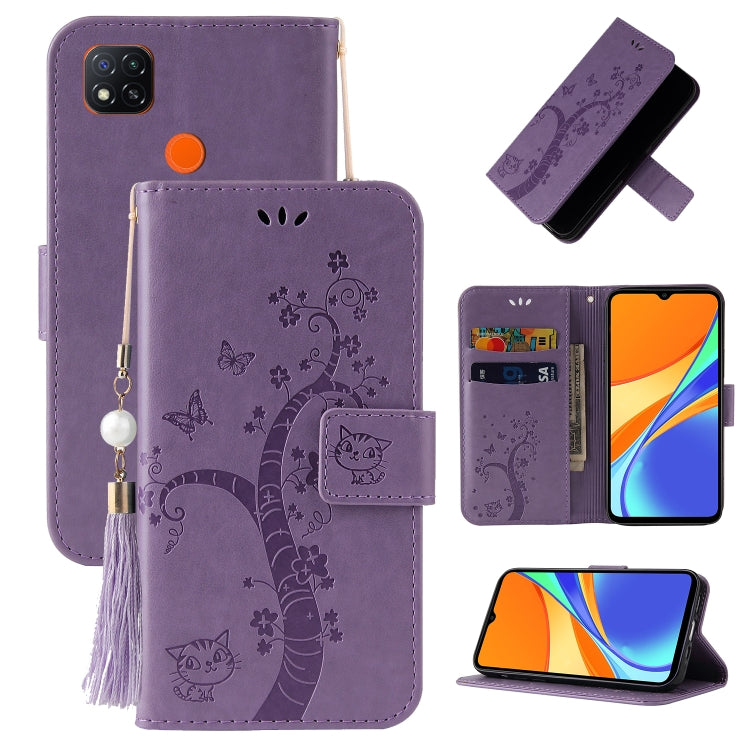For Xiaomi Redmi 9C Embossed Lucky Tree Horizontal Flip Leather Case with Holder & Card Slot & Wallet & Lanyard