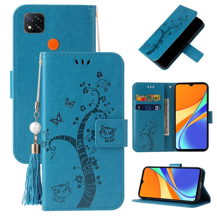 For Xiaomi Redmi 9C Embossed Lucky Tree Horizontal Flip Leather Case with Holder & Card Slot & Wallet & Lanyard