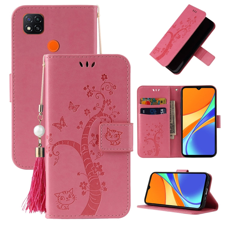 For Xiaomi Redmi 9C Embossed Lucky Tree Horizontal Flip Leather Case with Holder & Card Slot & Wallet & Lanyard