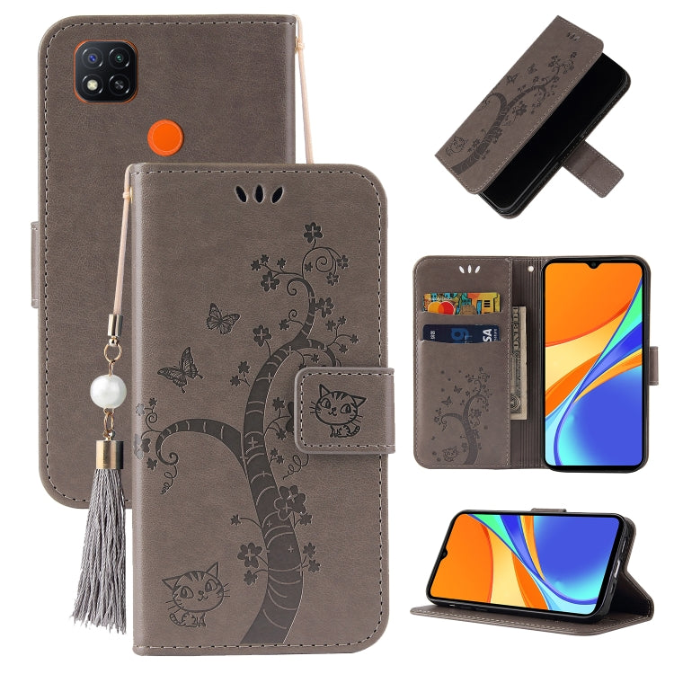 For Xiaomi Redmi 9C Embossed Lucky Tree Horizontal Flip Leather Case with Holder & Card Slot & Wallet & Lanyard