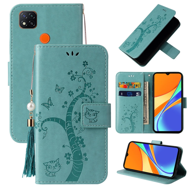 For Xiaomi Redmi 9C Embossed Lucky Tree Horizontal Flip Leather Case with Holder & Card Slot & Wallet & Lanyard