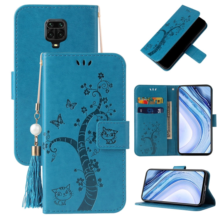 For Xiaomi Redmi Note 9S Embossed Lucky Tree Horizontal Flip Leather Case with Holder & Card Slot & Wallet & Lanyard
