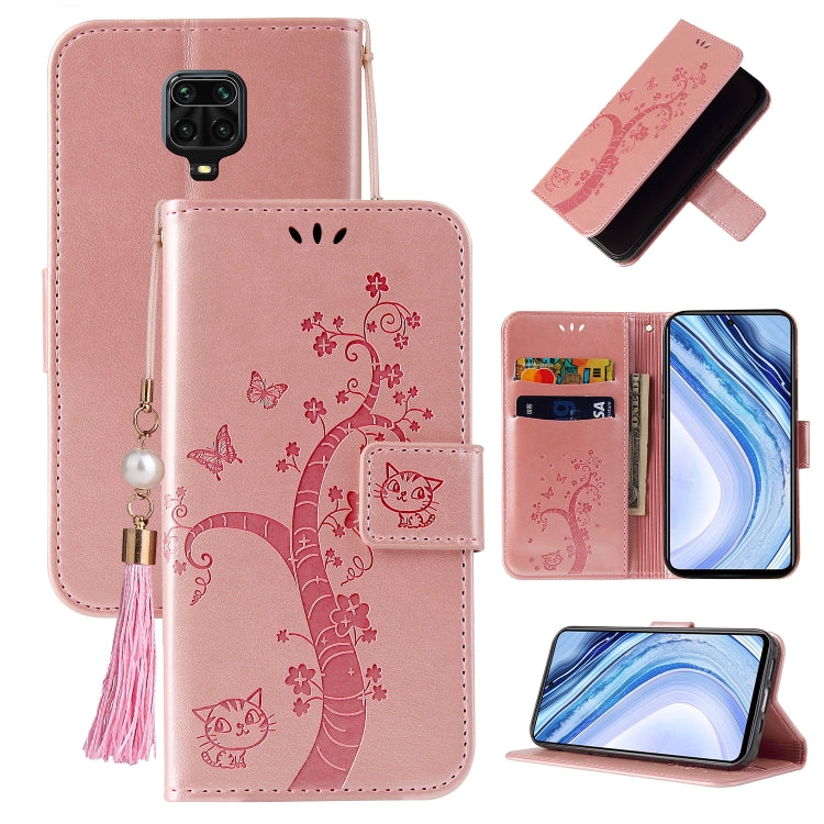 For Xiaomi Redmi Note 9S Embossed Lucky Tree Horizontal Flip Leather Case with Holder & Card Slot & Wallet & Lanyard