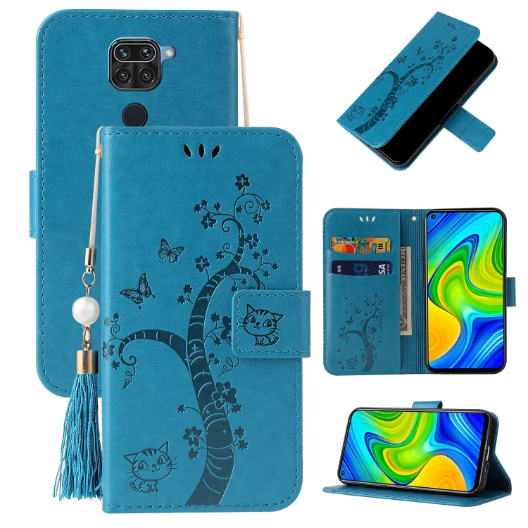 For Xiaomi Redmi Note 9 Embossed Lucky Tree Horizontal Flip Leather Case with Holder & Card Slot & Wallet & Lanyard