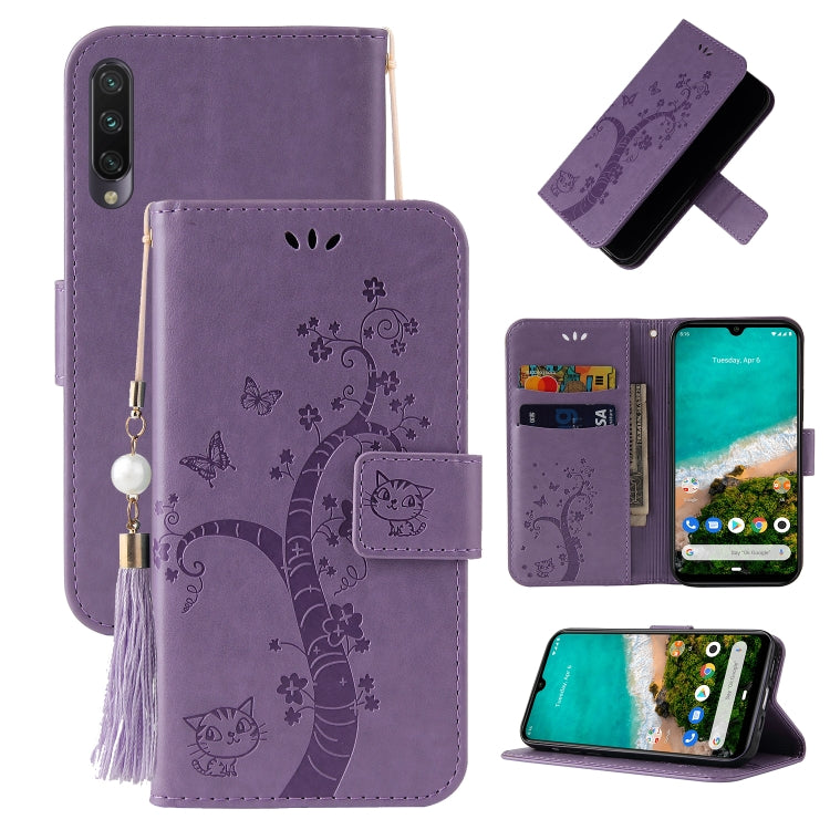 For Xiaomi Mi A3 Embossed Lucky Tree Horizontal Flip Leather Case with Holder & Card Slot & Wallet & Lanyard