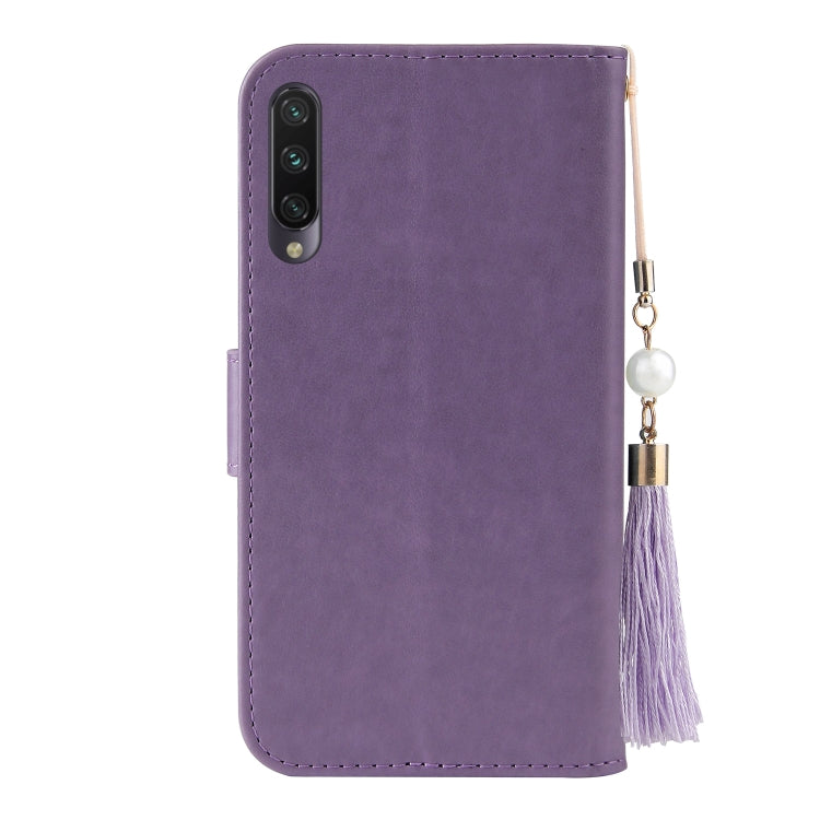 For Xiaomi Mi A3 Embossed Lucky Tree Horizontal Flip Leather Case with Holder & Card Slot & Wallet & Lanyard