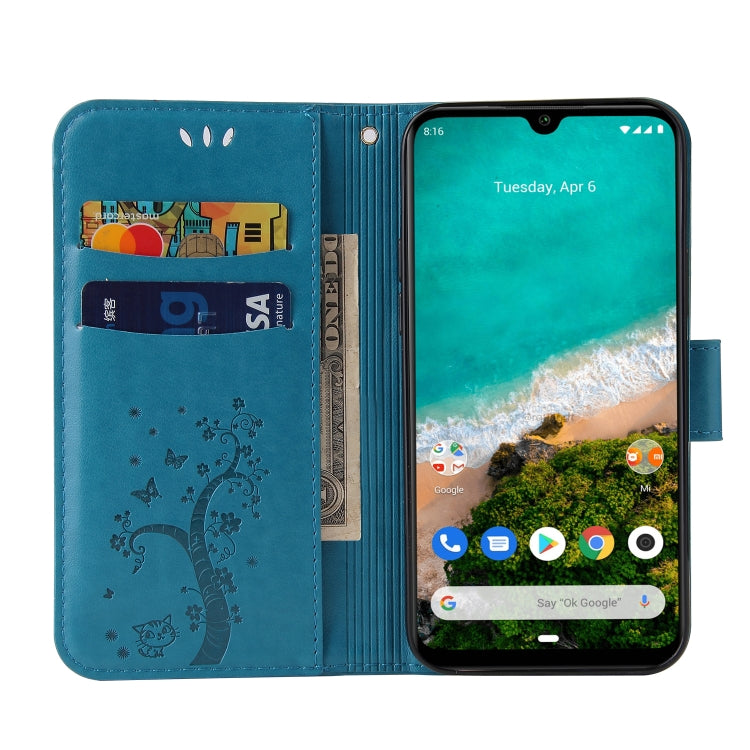 For Xiaomi Mi A3 Embossed Lucky Tree Horizontal Flip Leather Case with Holder & Card Slot & Wallet & Lanyard
