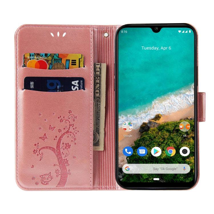 For Xiaomi Mi A3 Embossed Lucky Tree Horizontal Flip Leather Case with Holder & Card Slot & Wallet & Lanyard