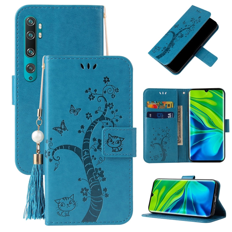 For Xiaomi Mi Note 10 Embossed Lucky Tree Horizontal Flip Leather Case with Holder & Card Slot & Wallet & Lanyard