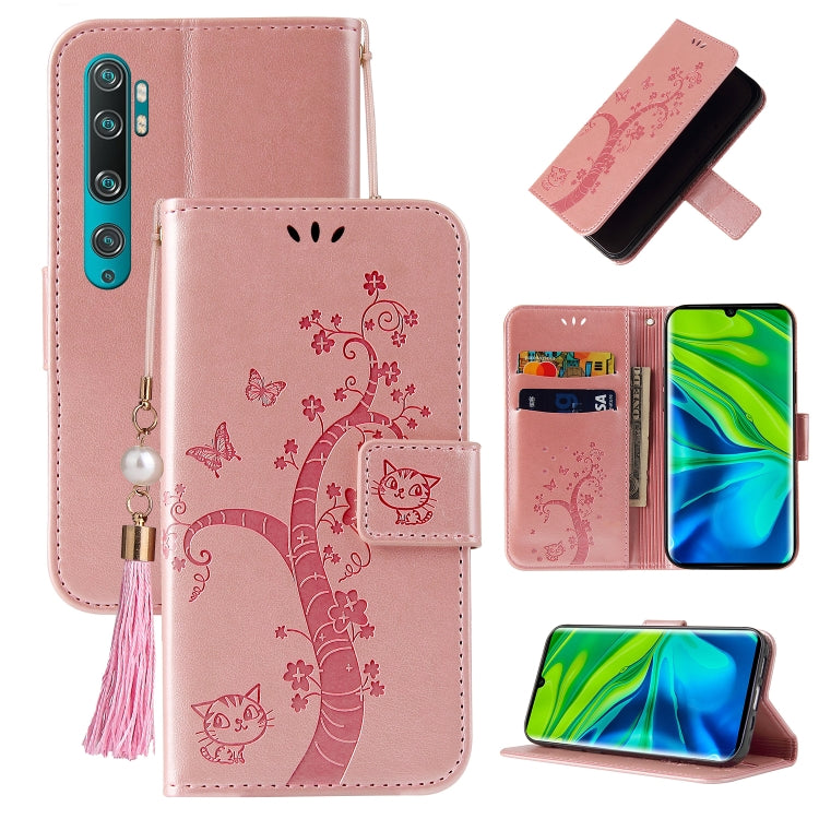 For Xiaomi Mi Note 10 Embossed Lucky Tree Horizontal Flip Leather Case with Holder & Card Slot & Wallet & Lanyard