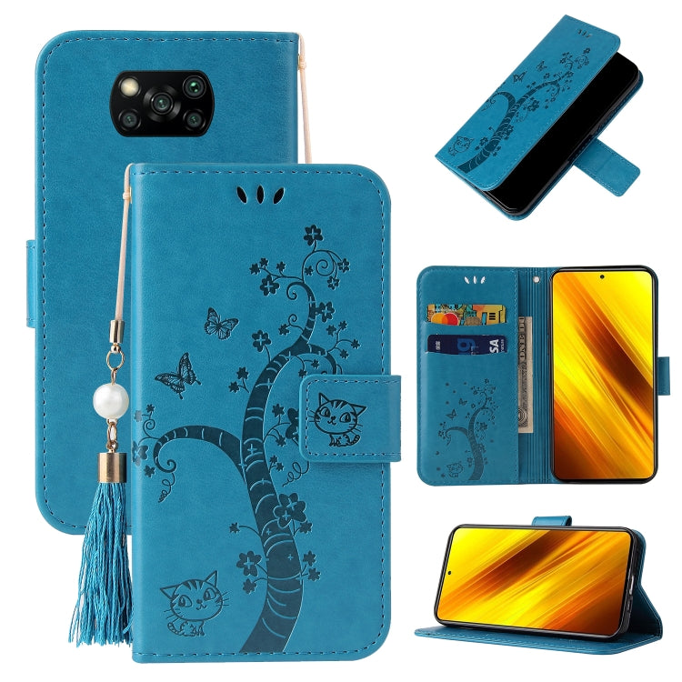 For Xiaomi Poco X3 Embossed Lucky Tree Horizontal Flip Leather Case with Holder & Card Slot & Wallet & Lanyard
