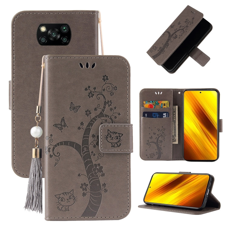 For Xiaomi Poco X3 Embossed Lucky Tree Horizontal Flip Leather Case with Holder & Card Slot & Wallet & Lanyard