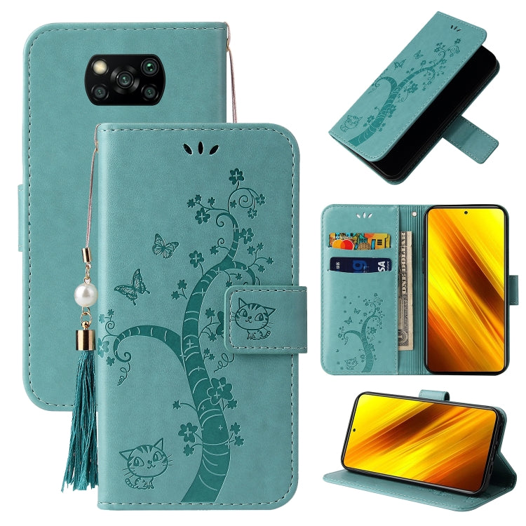 For Xiaomi Poco X3 Embossed Lucky Tree Horizontal Flip Leather Case with Holder & Card Slot & Wallet & Lanyard