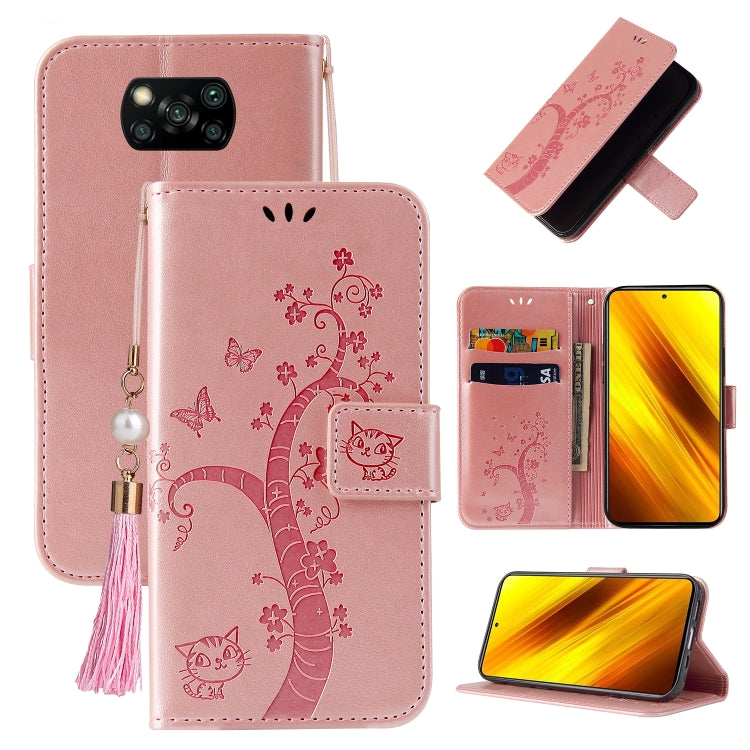 For Xiaomi Poco X3 Embossed Lucky Tree Horizontal Flip Leather Case with Holder & Card Slot & Wallet & Lanyard