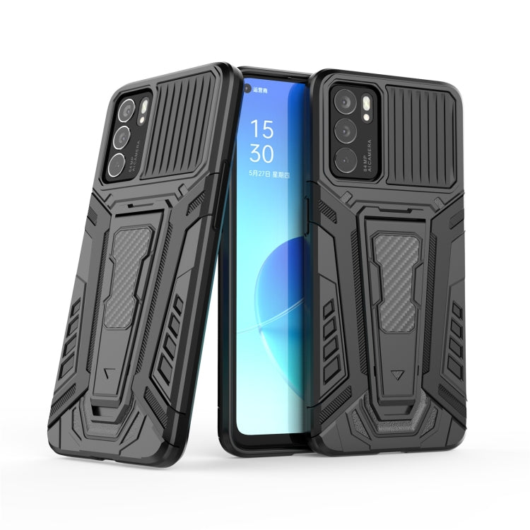For OPPO Reno6 5G War Chariot Series Armor All-inclusive Shockproof PC + TPU Protective Case with Invisible Holder