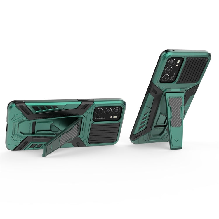 For OPPO Reno6 5G War Chariot Series Armor All-inclusive Shockproof PC + TPU Protective Case with Invisible Holder