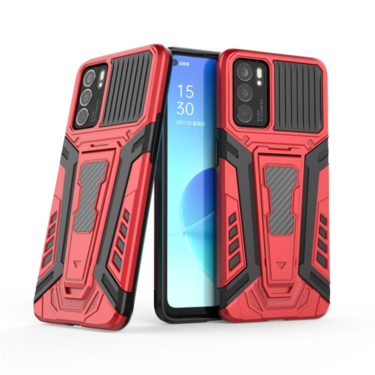 For OPPO Reno6 5G War Chariot Series Armor All-inclusive Shockproof PC + TPU Protective Case with Invisible Holder