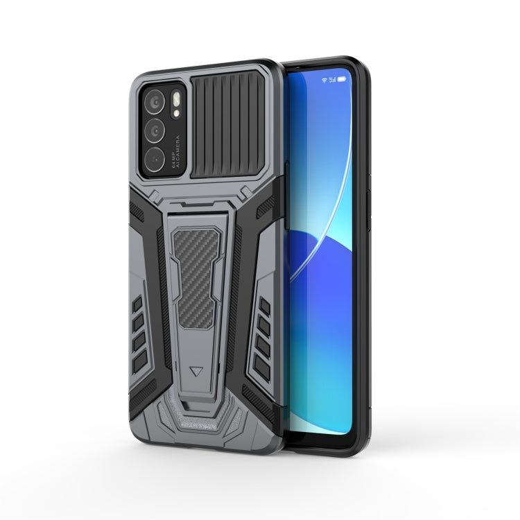 For OPPO Reno6 5G War Chariot Series Armor All-inclusive Shockproof PC + TPU Protective Case with Invisible Holder