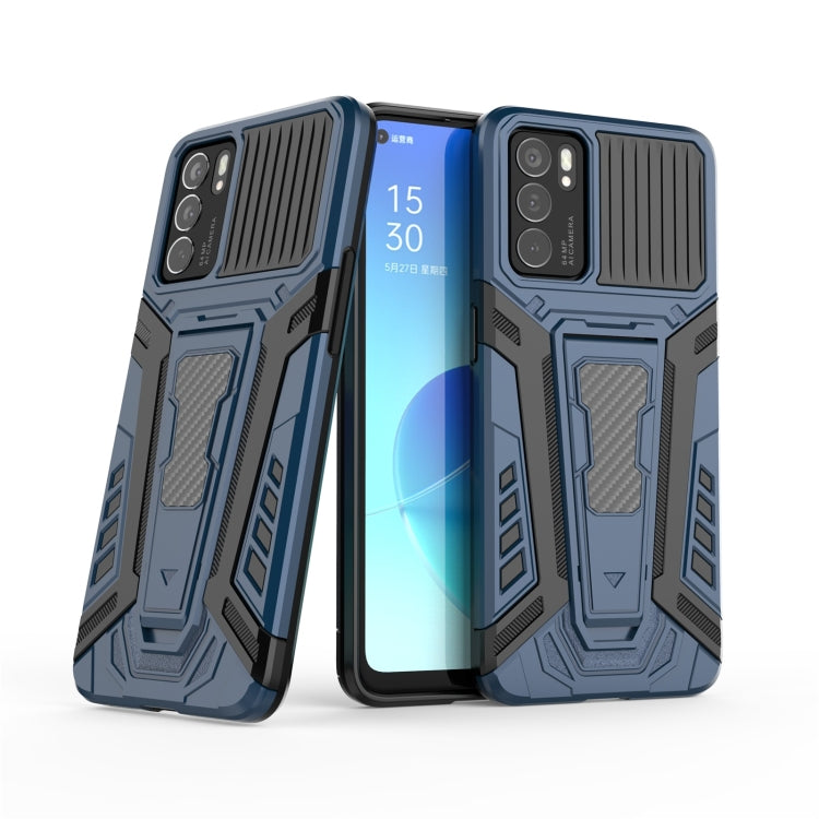 For OPPO Reno6 5G War Chariot Series Armor All-inclusive Shockproof PC + TPU Protective Case with Invisible Holder