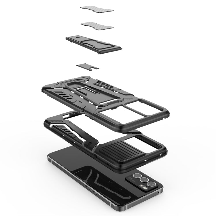 For OPPO Reno6 5G War Chariot Series Armor All-inclusive Shockproof PC + TPU Protective Case with Invisible Holder