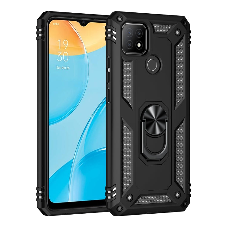 For OPPO A15 Shockproof TPU + PC Protective Case with 360 Degree Rotating Holder