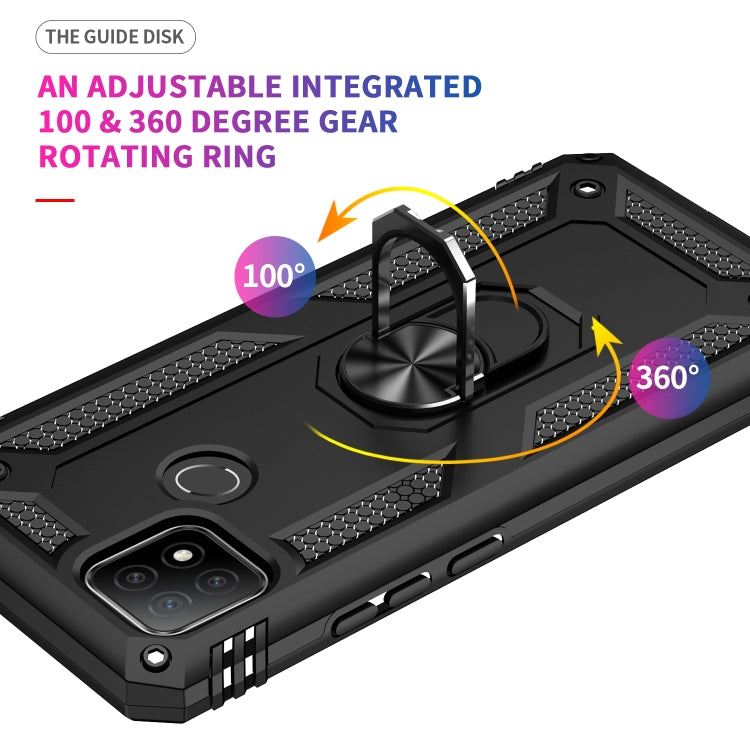 For OPPO A15 Shockproof TPU + PC Protective Case with 360 Degree Rotating Holder