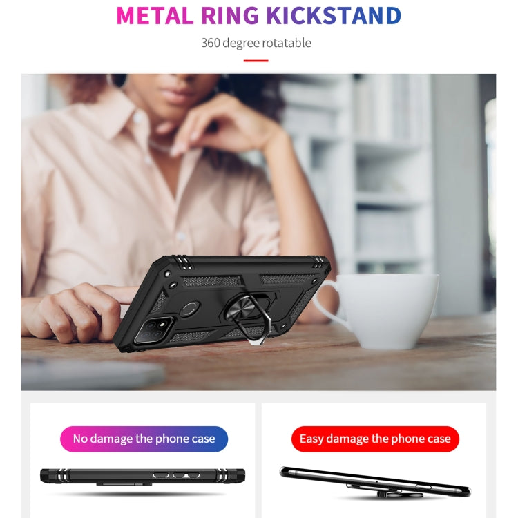 For OPPO A15 Shockproof TPU + PC Protective Case with 360 Degree Rotating Holder