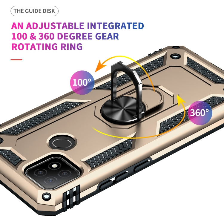 For OPPO A15 Shockproof TPU + PC Protective Case with 360 Degree Rotating Holder