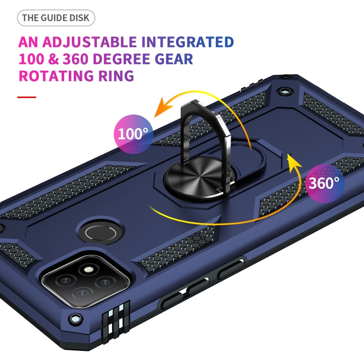 For OPPO A15 Shockproof TPU + PC Protective Case with 360 Degree Rotating Holder