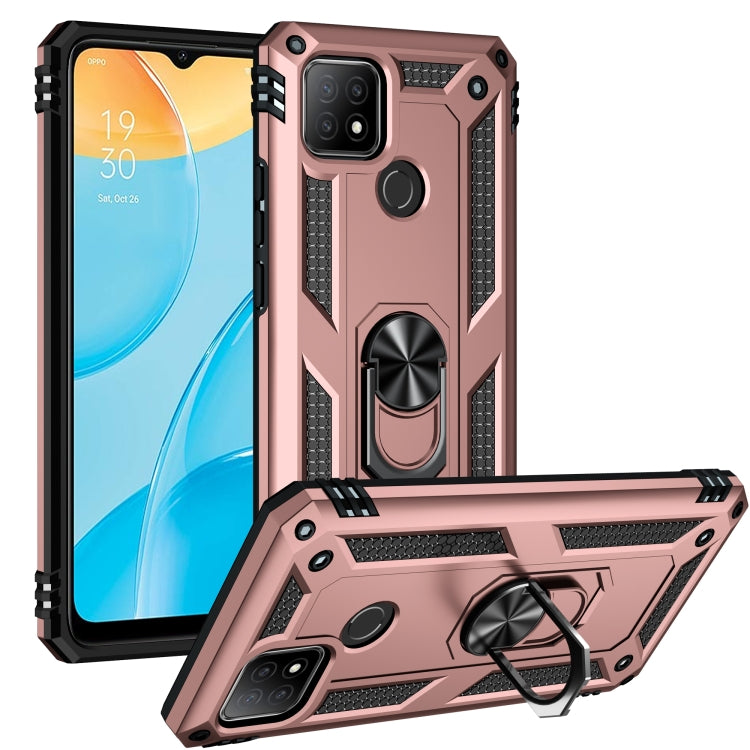 For OPPO A15 Shockproof TPU + PC Protective Case with 360 Degree Rotating Holder