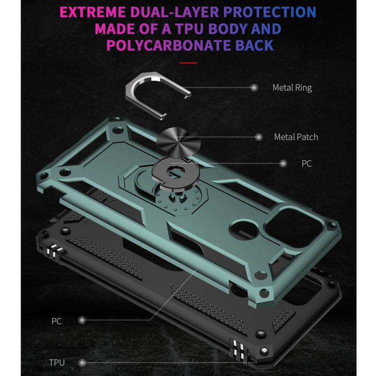 For OPPO A15 Shockproof TPU + PC Protective Case with 360 Degree Rotating Holder
