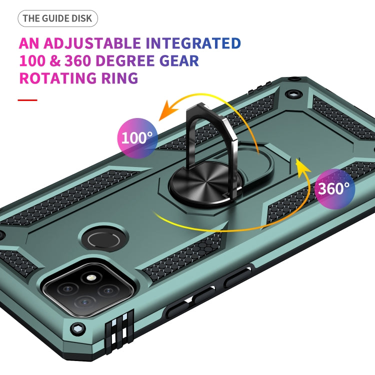 For OPPO A15 Shockproof TPU + PC Protective Case with 360 Degree Rotating Holder