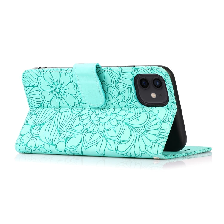 For iPhone 11 Skin Feel Embossed Sunflower Horizontal Flip Leather Case with Holder & Card Slots & Wallet & Lanyard