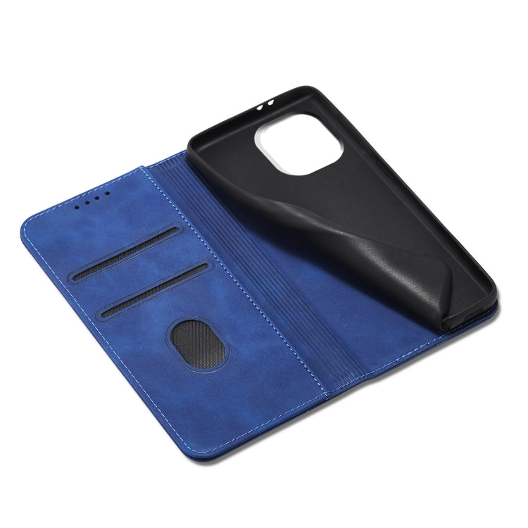 For Xiaomi Mi 11 Skin-feel Calfskin Texture Magnetic Dual-Fold Horizontal Flip Leather Case with Holder & Card Slots & Wallet