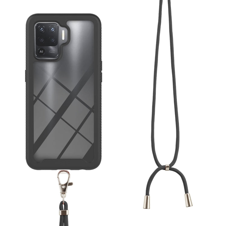 For OPPO A94 4G / Reno5 Lite Starry Sky Solid Color Series Shockproof PC + TPU Protective Case with Neck Strap