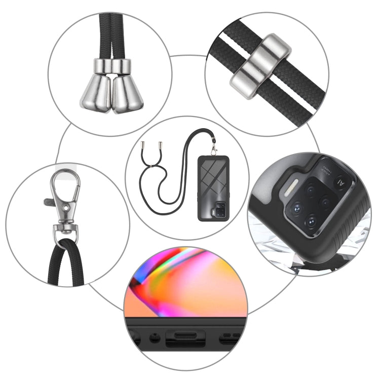 For OPPO A94 4G / Reno5 Lite Starry Sky Solid Color Series Shockproof PC + TPU Protective Case with Neck Strap