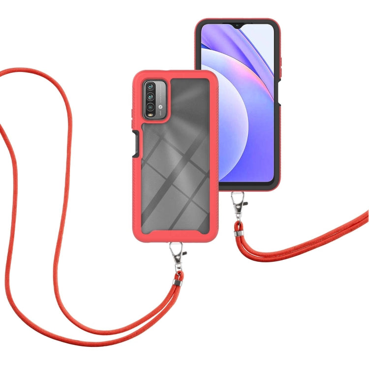 For Xiaomi Poco M3 / Redmi Note 9 4G / Redmi 9 Power / Redmi 9T Starry Sky Solid Color Series Shockproof PC + TPU Protective Case with Neck Strap