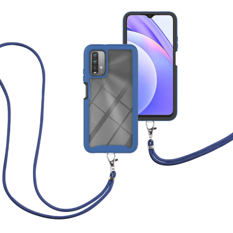 For Xiaomi Poco M3 / Redmi Note 9 4G / Redmi 9 Power / Redmi 9T Starry Sky Solid Color Series Shockproof PC + TPU Protective Case with Neck Strap