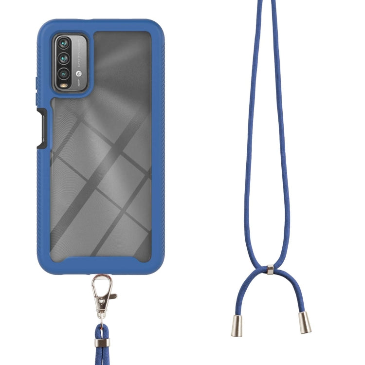 For Xiaomi Poco M3 / Redmi Note 9 4G / Redmi 9 Power / Redmi 9T Starry Sky Solid Color Series Shockproof PC + TPU Protective Case with Neck Strap