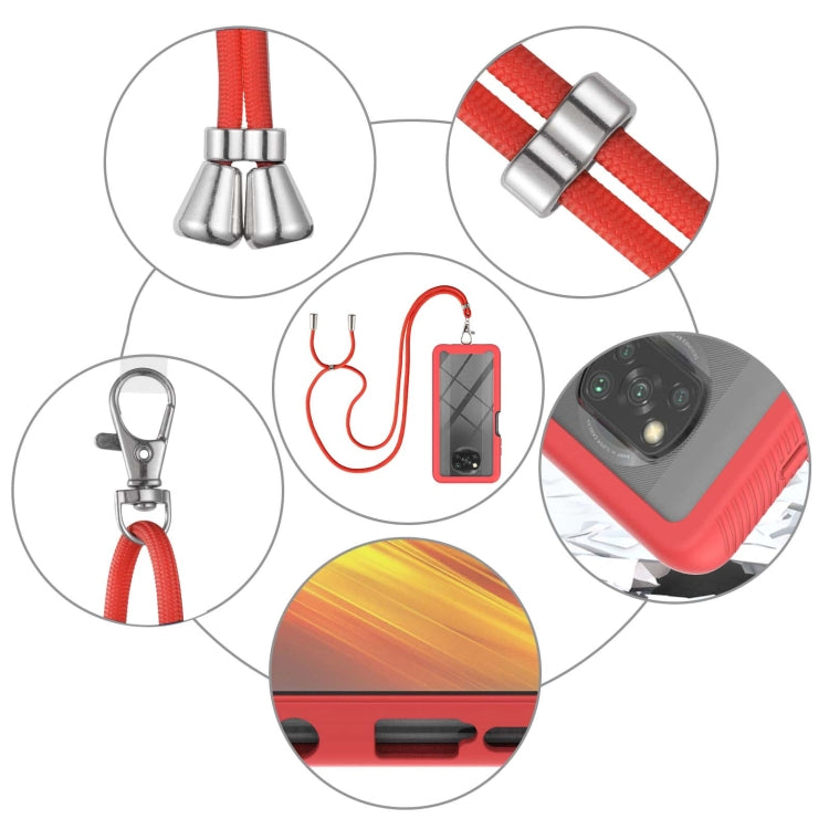 For Xiaomi Poco X3 NFC Starry Sky Solid Color Series Shockproof PC + TPU Protective Case with Neck Strap