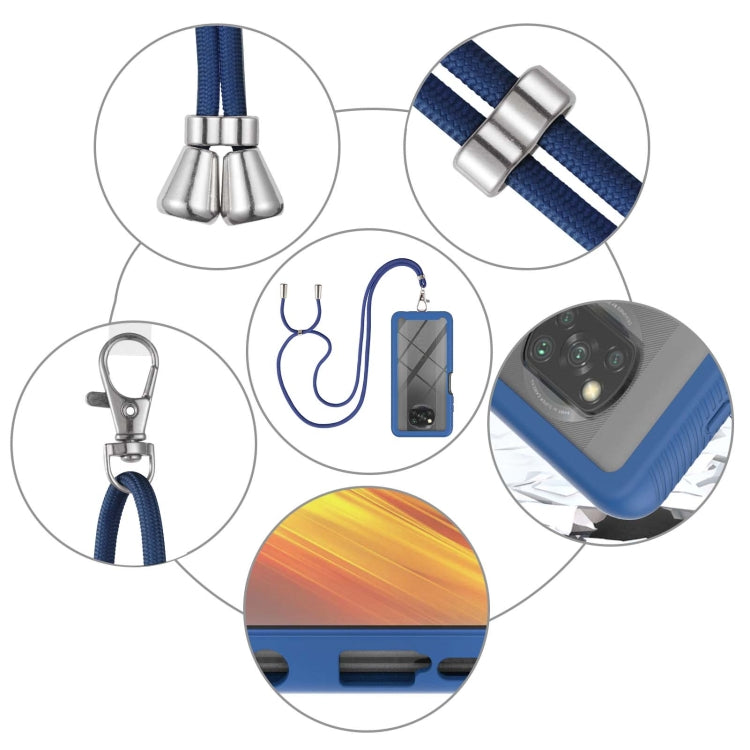 For Xiaomi Poco X3 NFC Starry Sky Solid Color Series Shockproof PC + TPU Protective Case with Neck Strap