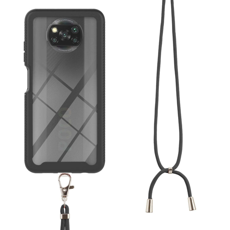 For Xiaomi Poco X3 NFC Starry Sky Solid Color Series Shockproof PC + TPU Protective Case with Neck Strap