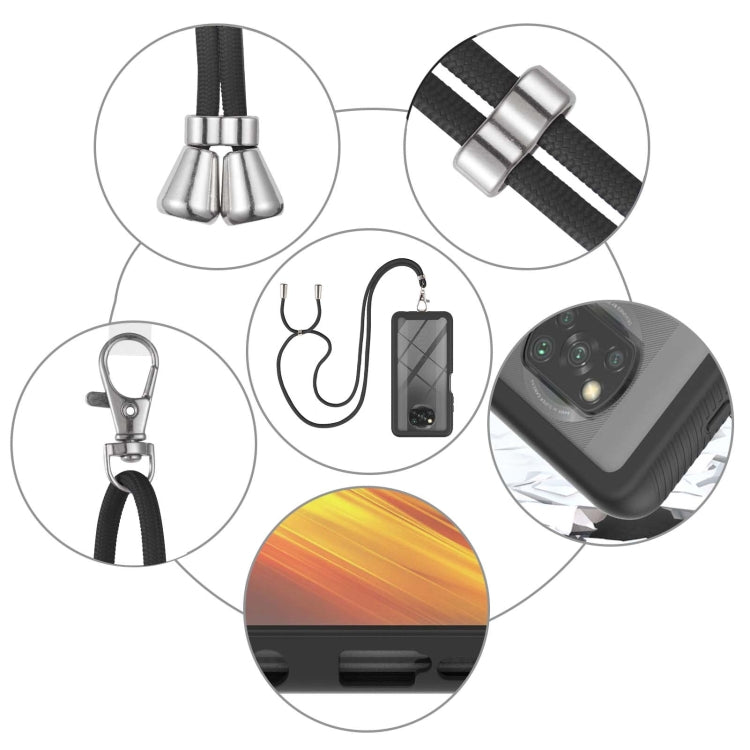 For Xiaomi Poco X3 NFC Starry Sky Solid Color Series Shockproof PC + TPU Protective Case with Neck Strap