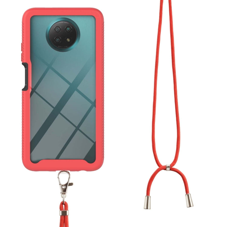 For Xiaomi Redmi Note 9 5G / Redmi Note 9T 5G Starry Sky Solid Color Series Shockproof PC + TPU Protective Case with Neck Strap