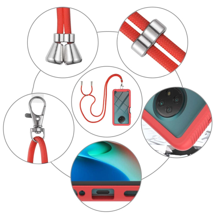 For Xiaomi Redmi Note 9 5G / Redmi Note 9T 5G Starry Sky Solid Color Series Shockproof PC + TPU Protective Case with Neck Strap