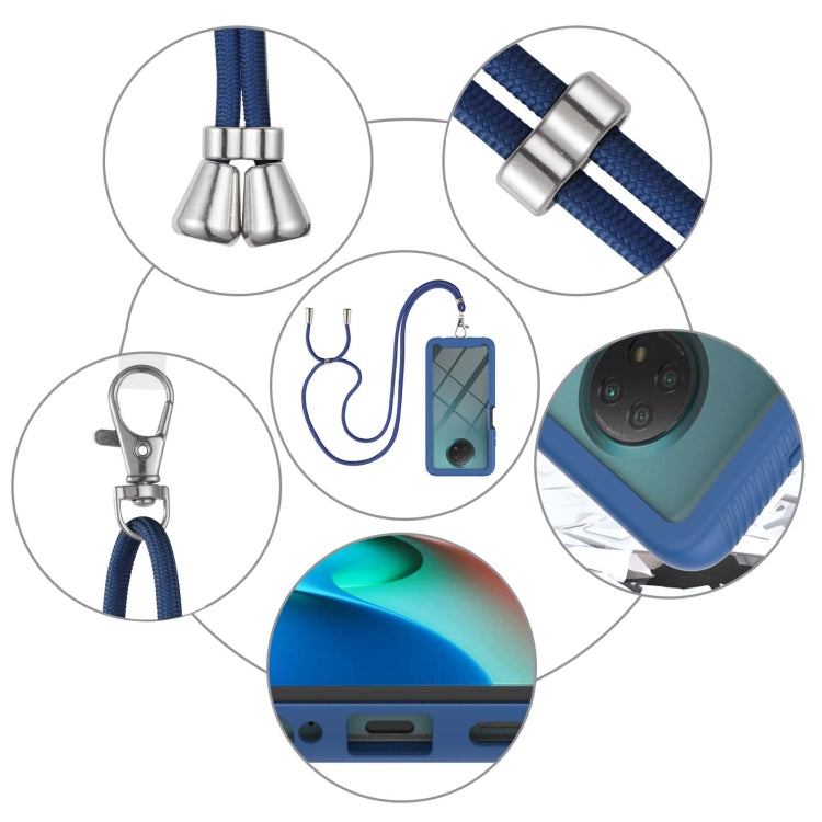 For Xiaomi Redmi Note 9 5G / Redmi Note 9T 5G Starry Sky Solid Color Series Shockproof PC + TPU Protective Case with Neck Strap