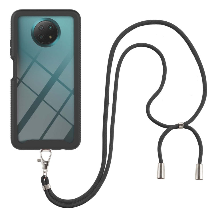 For Xiaomi Redmi Note 9 5G / Redmi Note 9T 5G Starry Sky Solid Color Series Shockproof PC + TPU Protective Case with Neck Strap