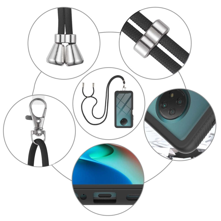 For Xiaomi Redmi Note 9 5G / Redmi Note 9T 5G Starry Sky Solid Color Series Shockproof PC + TPU Protective Case with Neck Strap