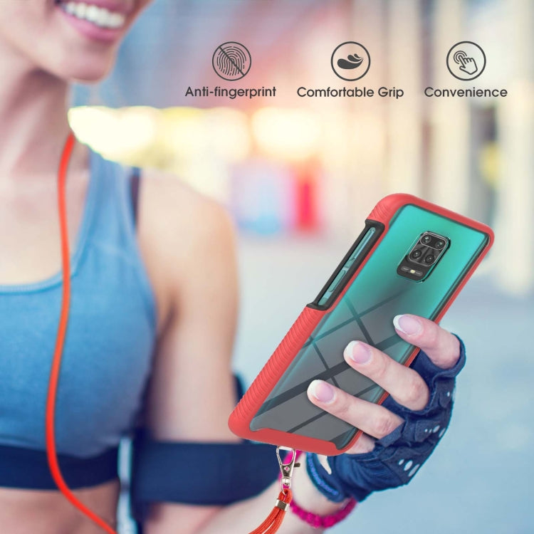 For Xiaomi Redmi Note 9S / Redmi Note 9 Pro / Redmi Note 9 Pro Max Starry Sky Solid Color Series Shockproof PC + TPU Protective Case with Neck Strap