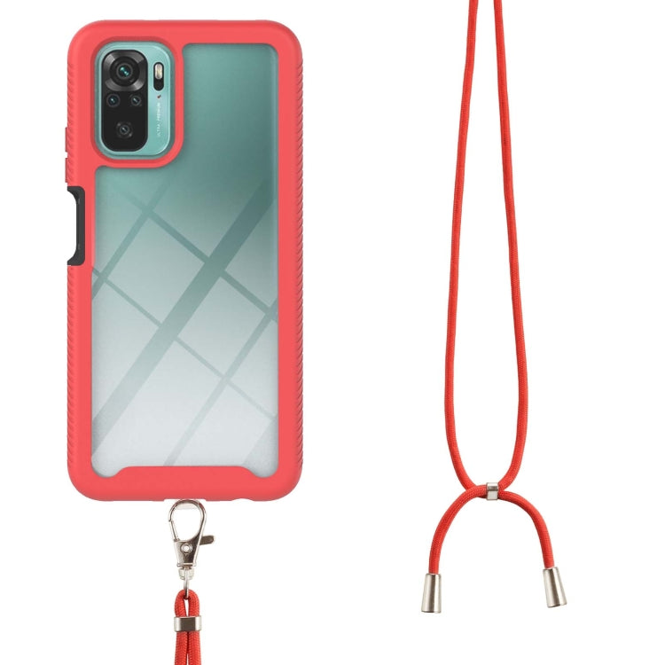 For Xiaomi Redmi Note 10 Starry Sky Solid Color Series Shockproof PC + TPU Protective Case with Neck Strap